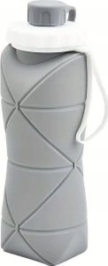 Butelka Na Wodę Bidon Składany Sportowy Silikonowy Podróżny 600Ml Szary 3