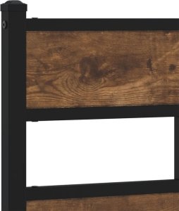 vidaXL Metalowa rama łóżka, bez materaca, przydymiony dąb, 75x190 cm 7