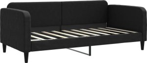 vidaXL Sofa z funkcją spania, czarna, 90x190 cm, obita tkaniną 2
