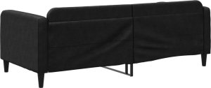 vidaXL Sofa z funkcją spania, czarna, 90x190 cm, obita tkaniną 5