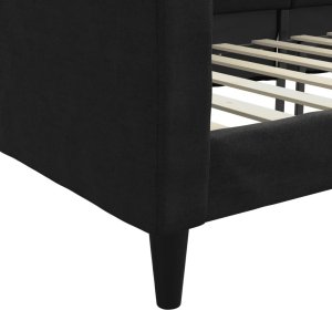 vidaXL Sofa z funkcją spania, czarna, 90x190 cm, obita tkaniną 6