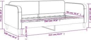 vidaXL Sofa z funkcją spania, czarna, 90x190 cm, obita tkaniną 8