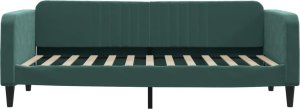 vidaXL Sofa z materacem do spania, ciemnozielona, 90x200 cm, aksamit 4