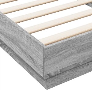 vidaXL Rama łóżka, szary dąb sonoma, 100x200cm materiał drewnopochodny 7