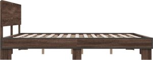 vidaXL Rama łóżka, brązowy dąb, 200x200 cm, materiał drewnopochodny 5