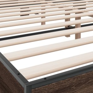 vidaXL Rama łóżka, brązowy dąb, 200x200 cm, materiał drewnopochodny 7