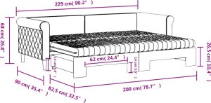 vidaXL Sofa rozsuwana z materacami, ciemnoszara, 80x200 cm, aksamit 12