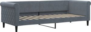 vidaXL Sofa rozsuwana z materacami, ciemnoszara, 80x200 cm, aksamit 4