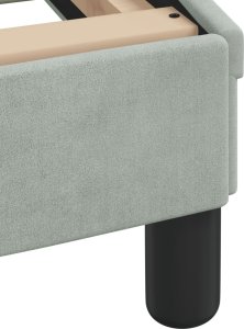 vidaXL Rama łóżka z LED, jasnoszara, 90x200 cm, aksamitna 11