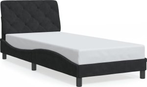 vidaXL Rama łóżka z oświetleniem LED, czarna, 90x190 cm, aksamitna 5