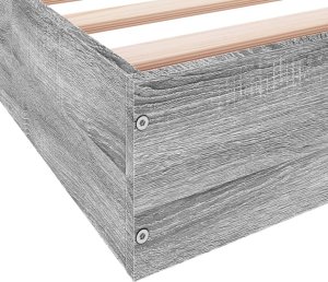 vidaXL Rama łóżka, szary dąb sonoma, 75x190cm, materiał drewnopochodny 8