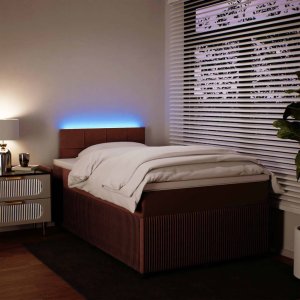 vidaXL Łóżko kontynentalne z materacem, różowe, 120x190 cm, aksamit 4