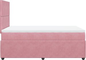 vidaXL Łóżko kontynentalne z materacem, różowe, 120x190 cm, aksamit 5