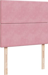 vidaXL Łóżko kontynentalne z materacem, różowe, 120x190 cm, aksamit 7