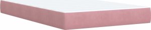 vidaXL Łóżko kontynentalne z materacem, różowe, 120x190 cm, aksamit 10