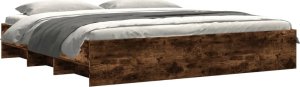 vidaXL Rama łóżka, przydymiony dąb, 200x200cm, materiał drewnopochodny 3
