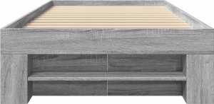 vidaXL Rama łóżka, szary dąb sonoma, 75x190cm, materiał drewnopochodny 5