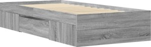 vidaXL Rama łóżka, szary dąb sonoma, 75x190cm, materiał drewnopochodny 7