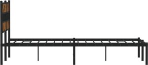 vidaXL Metalowa rama łóżka, bez materaca, przydymiony dąb, 140x190 cm 5