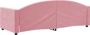 vidaXL Łóżko dzienne, różowe, 80x200 cm, obite aksamitem 5