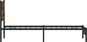 vidaXL Metalowa rama łóżka, bez materaca, przydymiony dąb, 100x200 cm 6