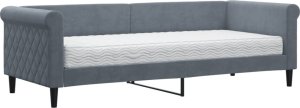 vidaXL Sofa z materacem do spania, ciemnoszara, 80x200 cm, aksamit 2