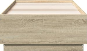 vidaXL Rama łóżka, dąb sonoma, 75x190 cm, materiał drewnopochodny 4