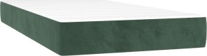 vidaXL Łóżko kontynentalne z materacem, ciemnozielone, 120x190 cm 5
