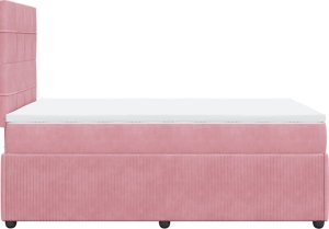 vidaXL Łóżko kontynentalne z materacem, różowe, 120x190 cm, aksamit 5