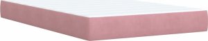 vidaXL Łóżko kontynentalne z materacem, różowe, 120x190 cm, aksamit 10