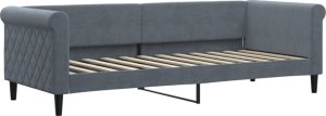 vidaXL Sofa rozsuwana z szufladami, ciemnoszara, 80x200 cm, aksamit 6