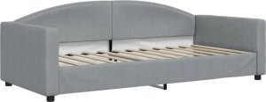 vidaXL Sofa rozsuwana z materacami, jasnoszara, 90x200 cm, tkanina 4