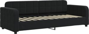 vidaXL Sofa rozsuwana z materacami, czarna, 80x200 cm, aksamit 4