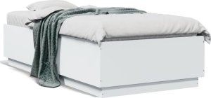 vidaXL Rama łóżka z LED, biała, 75x190 cm, materiał drewnopochodny 5