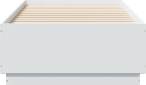 vidaXL Rama łóżka z LED, biała, 75x190 cm, materiał drewnopochodny 6