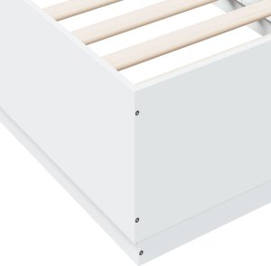 vidaXL Rama łóżka z LED, biała, 75x190 cm, materiał drewnopochodny 9