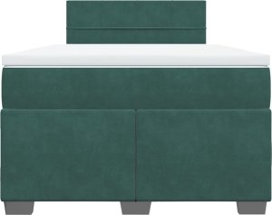 vidaXL Łóżko kontynentalne z materacem, ciemnozielone, 120x190 cm 6