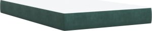 vidaXL Łóżko kontynentalne z materacem, ciemnozielone, 120x190 cm 8