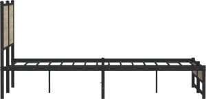 vidaXL Metalowa rama łóżka, bez materaca, dąb sonoma, 140x190 cm 6