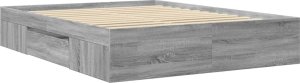 vidaXL Rama łóżka, szary dąb sonoma, 150x200cm materiał drewnopochodny 7