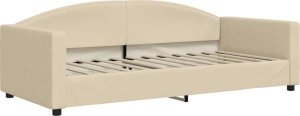 vidaXL Sofa z materacem do spania, kremowa, 90x200 cm, tkanina 3