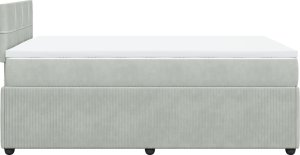 vidaXL Łóżko kontynentalne z materacem, jasnoszare, 120x190cm, aksamit 7