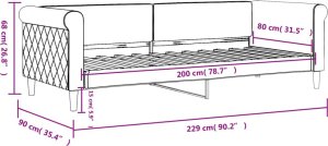 vidaXL Sofa z funkcją spania, ciemnoszara, 80x200 cm, aksamitna 8