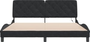 vidaXL Rama łóżka z LED, czarna, 180x200 cm, aksamitna 6