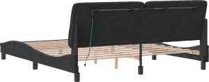 vidaXL Rama łóżka z LED, czarna, 180x200 cm, aksamitna 8