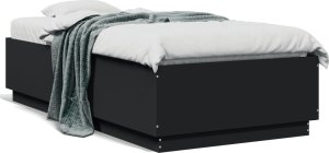 vidaXL Rama łóżka z LED, czarna, 75x190 cm, materiał drewnopochodny 5