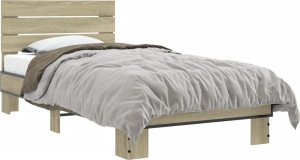 vidaXL Rama łóżka, dąb sonoma, 75x190 cm, materiał drewnopochodny 2