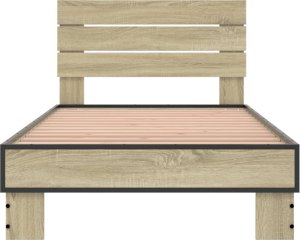 vidaXL Rama łóżka, dąb sonoma, 75x190 cm, materiał drewnopochodny 4