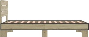 vidaXL Rama łóżka, dąb sonoma, 75x190 cm, materiał drewnopochodny 5