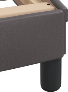 vidaXL Łóżko z materacem, szare, 100x200 cm, sztuczna skóra 8